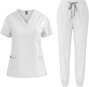 Enfermería Médico Scrubs Doctor Hospital Clínica de mascotas Salón de belleza Ropa DE TRABAJO Scrubs Uniformes Conjuntos Jogger Conjuntos Logotipo personalizado Cuello en V - Product Image 6