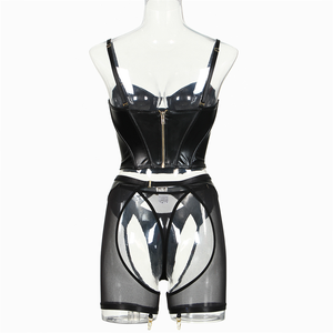 Lingerie in Pelle per Donna, Outfit in Latex Nero per Night Club, Intimo Sexy <span class=keywords><strong>Fantasy</strong></span>, Lingerie Erotica - Product Image 6