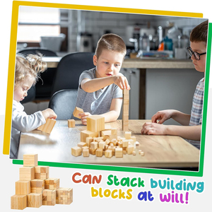 358 PCS đầy màu sắc khối xây dựng bằng gỗ tự nhiên khối vuông cho nghệ thuật Tự làm dự án thủ công mỹ nghệ bé showers khối gỗ chưa hoàn thành - Product Image 6