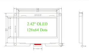 2.42 ''2.42 inch 128x64 OLED hiển thị Module 12864 I2C giao diện IIC 4pin ssd1309 trình điều khiển Trắng PMOLED màn hình LCD với PCB board - Product Image 6