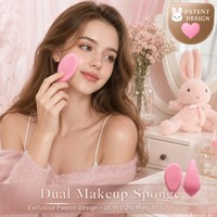 Éponge de maquillage douce en forme de larme JLY pour les maquilleuses et les femmes, applicateur de fond de teint et de poudre à double usage pour le maquillage quotidien