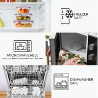 Boîte à lunch en verre sans BPA, résistante aux micro-ondes, anti-fuite, avec couvercle en plastique pour les repas à emporter