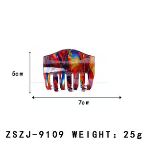 CANYUAN <span class=keywords><strong>Pince</strong></span> à cheveux en acétate de 7 cm, style encre iridescente, à dents entrecroisées, esthétique peinture à l'huile artistique - Product Image 2