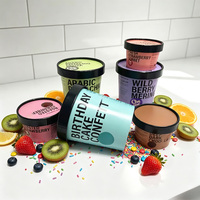 Gobelet en papier jetable biodégradable de qualité alimentaire, à paroi simple, écologique, pour crème glacée et yaourt, carré ou rectangulaire, vente en gros