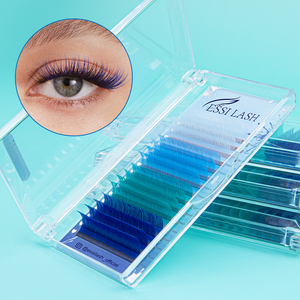 Extensions de cils colorées faites à la main ESSI LASH avec logo personnalisé, 0,03 0,05 mm, plateau de cils colorés de luxe - Product Image 1