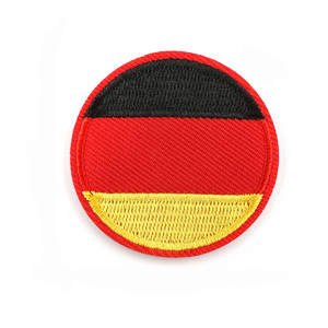 Patch brodé personnalisé du drapeau allemand, patch rond brodé personnalisé du drapeau allemand, patchs tissés pour casquette de baseball - Product Image 1