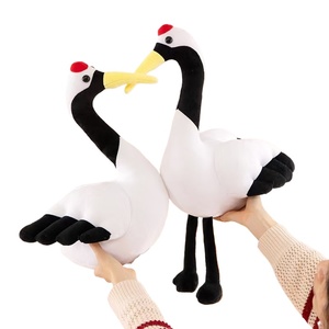 Peluche di Gru a Corona Rossa in Cotone Organico, Super Morbido, Educativo per Bambini, Simpatico Pupazzo a Forma di <span class=keywords><strong>Uccellino</strong></span> - Product Image 1