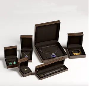 manufacturers direct sales 2023 high-end luxury jewelry wooden ring earring box set jewelry packing box