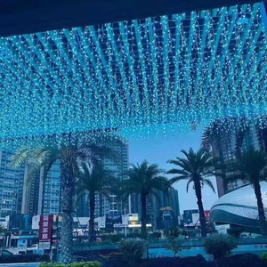 Luce di fata di Natale di nozze 3x2m 3x3m doccia luce pioggia acqua flusso cascata finestra scintillio 8 modalità Pvc stringa di luce - Product Image 6