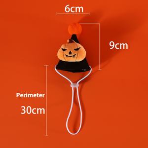 Ensemble d'accessoires pour animaux de compagnie Halloween, motif imprimé, chapeau de chauve-souris, d'araignée et de citrouille en polyester, bandana triangulaire pour animaux de compagnie pour une tenue festive - Product Image 4