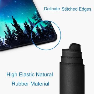 Alfombrilla de ratón para juegos, alfombrilla de escritorio con bordes cosidos, base de goma antideslizante, diseño impermeable de cielo estrellado con luna, 31,5x11,8 pulgadas - Product Image 3