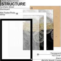 Cadre photo en bois vide fait main, à suspendre au mur, format A4, pour certificat, licence, image, ou comme cadre de présentation d'art calligraphique sur table