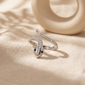 Waterproof 18K Gold Plated 304 Stainless Steel Snake <b>Ring</b> <b>Iced</b> Out Zircon Animal <b>Ring</b> Statement Jewelry for Women - Product Image 6
