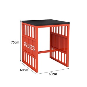 Ensemble de table et de chaises transparentes en fer à vent industriel rétro pour usage commercial pour la taverne, la boutique de thé au lait - Product Image 3