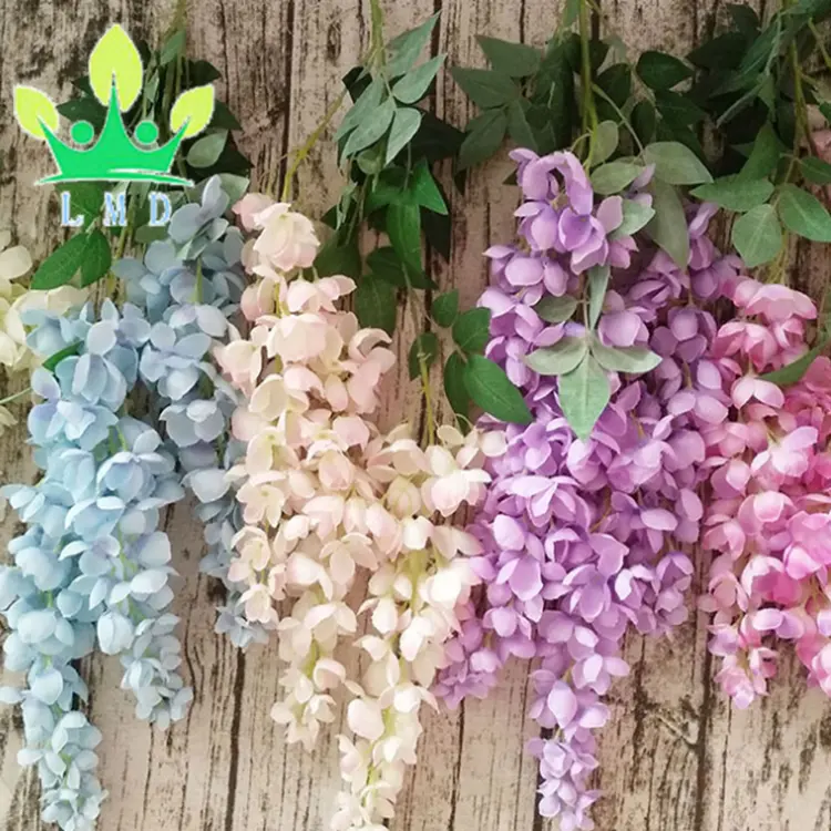 造花吊り蘭植物は束のプラスチックパーティーの家の庭の装飾を残します