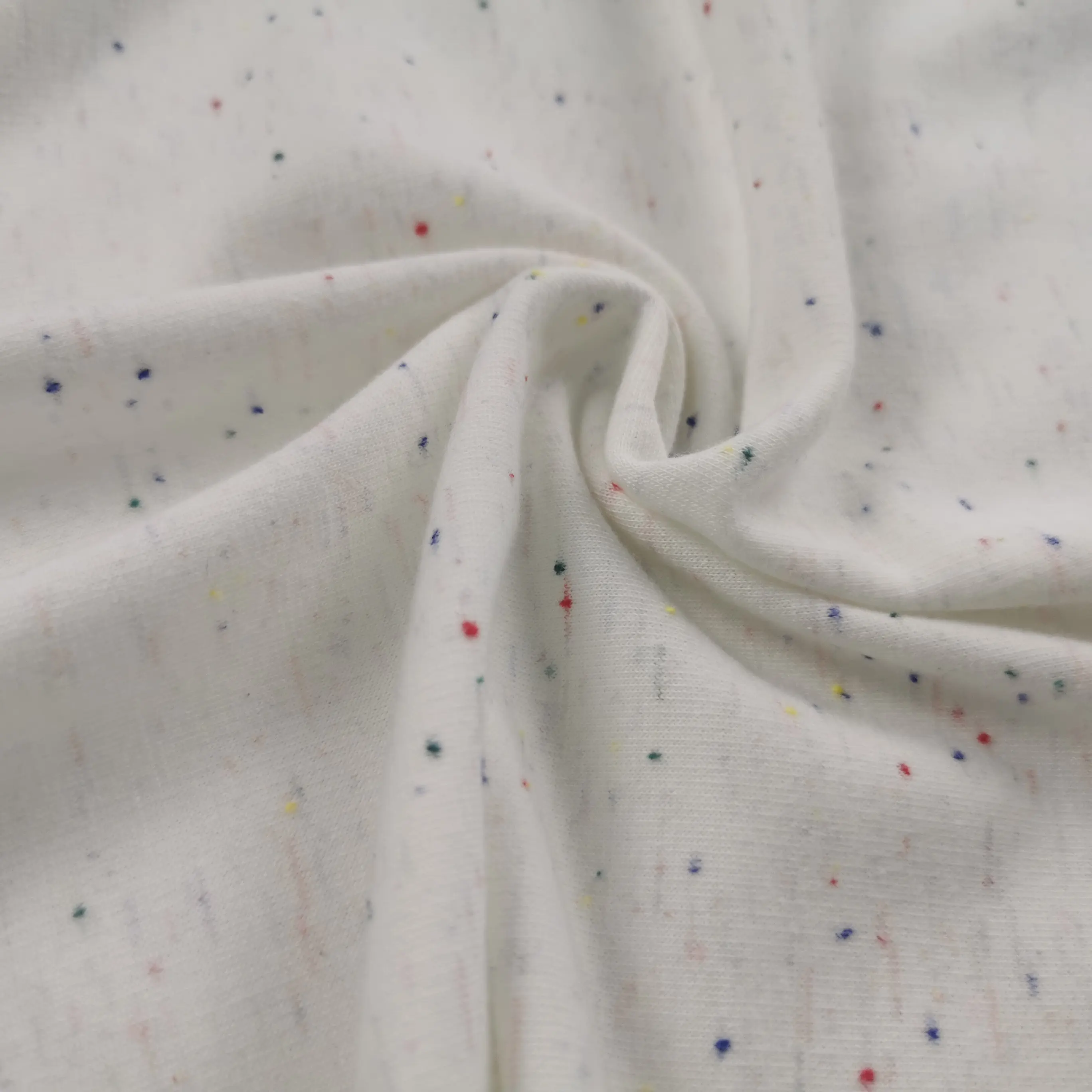 American style dot print colorful fabric cotton single jersey price fabric french terry for dress