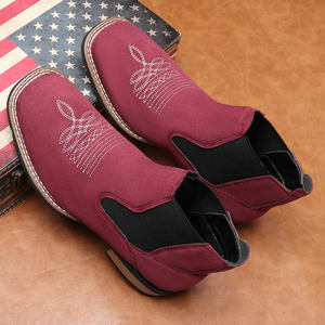 Botas Chelsea de Punta Cuadrada Rojas de Alta Calidad para Hombre y Mujer, Botines de Invierno, Gran Venta - Product Image 3