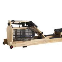 Rameur aquatique commercial unisexe à résistance réglable, pliable et détachable, en bois, pour la maison, universel, 1 ensemble