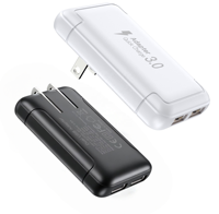 Chargeur USB-A ultra-fin HNT 18W, prise US, 1,6 cm, taille de poche, adaptateur secteur portable, chargeur mural pour iPhone Samsung S25 S24 S23