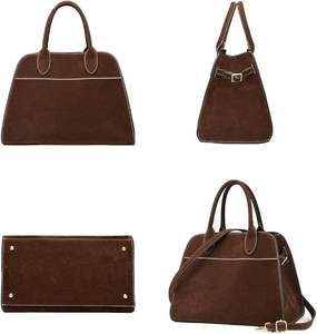 Sac fourre-tout vintage en daim vegan personnalisé pour femme, grande capacité, sac à bandoulière pour le travail et les voyages, sac à main en cuir souple - Product Image 3