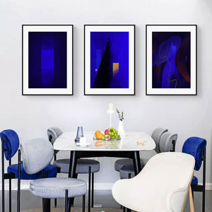 Pannello Decorativo per Casa, Quadro Astratto Semplice Bianco e Blu, Stampa su Tela, Arte Murale Naturale, Dipinto di <span class=keywords><strong>Natura</strong></span> Morta - Product Image 4
