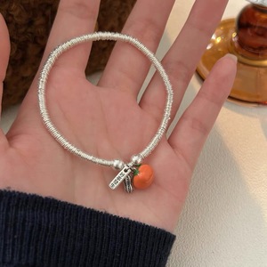S925 Sterling Silver Charm <b>Bracelet</b> With Coral <b>Bead</b> Good Things Happen For Women Gift Jewelry - Product Image 2