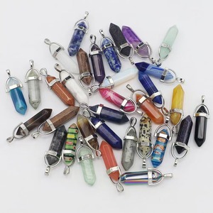 Đá tự nhiên Bullet Shape Healing pha lê mặt dây chuyền vòng cổ đôi điểm đá quý Mặt dây chuyền cho phụ nữ - Product Image 4