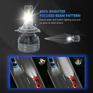 Sáu ống đồng 400W 55000lm <span class=keywords><strong>LED</strong></span> faros H7 H11 ánh sáng bóng đèn xe 9005 9006 H1 <span class=keywords><strong>CANBUS</strong></span> Luces H4 <span class=keywords><strong>T10</strong></span> <span class=keywords><strong>Led</strong></span> Đèn Pha cho xe hơi - Product Image 3