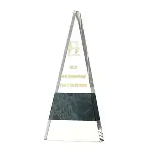 Adl Popular Triangular Shape New Design Acrylic Awards Crystal Glass Trophy Awards For Sports Cooperate Team Awards