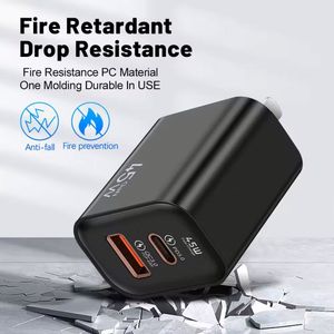 High Quality 45W Fast Charger <b>USB</b>-<b>C</b> Power <b>Adapter</b> Supply PD Type <b>C</b> Charger A+<b>C</b> Charger for Phones - Product Image 6