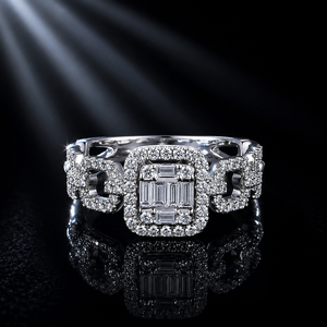 <span class=keywords><strong>Bague</strong></span> en diamant de laboratoire écologique en <span class=keywords><strong>or</strong></span> <span class=keywords><strong>blanc</strong></span> 18 carats, <span class=keywords><strong>bague</strong></span> de <span class=keywords><strong>fiançailles</strong></span>, diamant de laboratoire taille princesse - Product Image 3