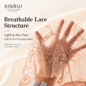 Culottes de bikini en dentelle hautement élastiques, respirantes, pour femmes, en <span class=keywords><strong>nylon</strong></span> et élasthanne, à motifs floraux, vente en gros OEM ODM - Product Image 4