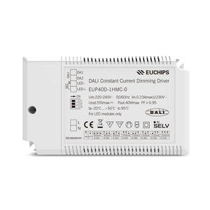 ไดรเวอร์ LED EUCHIPS 40W ปรับหรี่แสงได้แบบ <span class=keywords><strong>DALI</strong></span> พร้อมกระแสไฟคงที่  ตัวเรือนพลาสติก  รับประกัน 3 ปี AC-DC - Product Image 2
