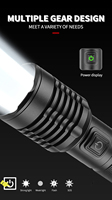 P50 pince à stylo affichage de puissance zoom télescopique étanche rechargeable usb led lampe torche tactique lampe de poche