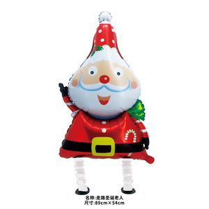 Bán buôn đi bộ vật nuôi nhôm Santa Claus lá bóng Helium Snowman ảnh đi bộ Hươu khủng long giáng sinh đi bộ bóng bay - Product Image 3