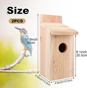 Best Verkopende Hoge Kwaliteit Outdoor Opknoping Houten Vogelhuis Hoge Kwaliteit Milieubescherming Hout Vogelhuis - Product Image 3
