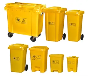 ถังขยะอุตสาหกรรมพลาสติก 240 ลิตรถังขยะเคลื่อนที่ถังขยะถังขยะสองล้อ