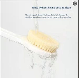 Brosse de nettoyage multifonctionnelle à long manche avec poils doux blancs et tête ronde pour un récurage efficace (vente en gros) - Product Image 5