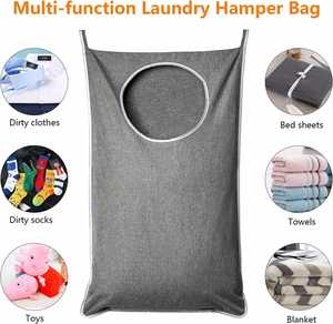 XL Hanging Laundry Hamper Bag Hanging Hamper with 4 Strong Hooks for Dirty Clothes Door Hanging Laundry Bag Large Size - Product Image 1