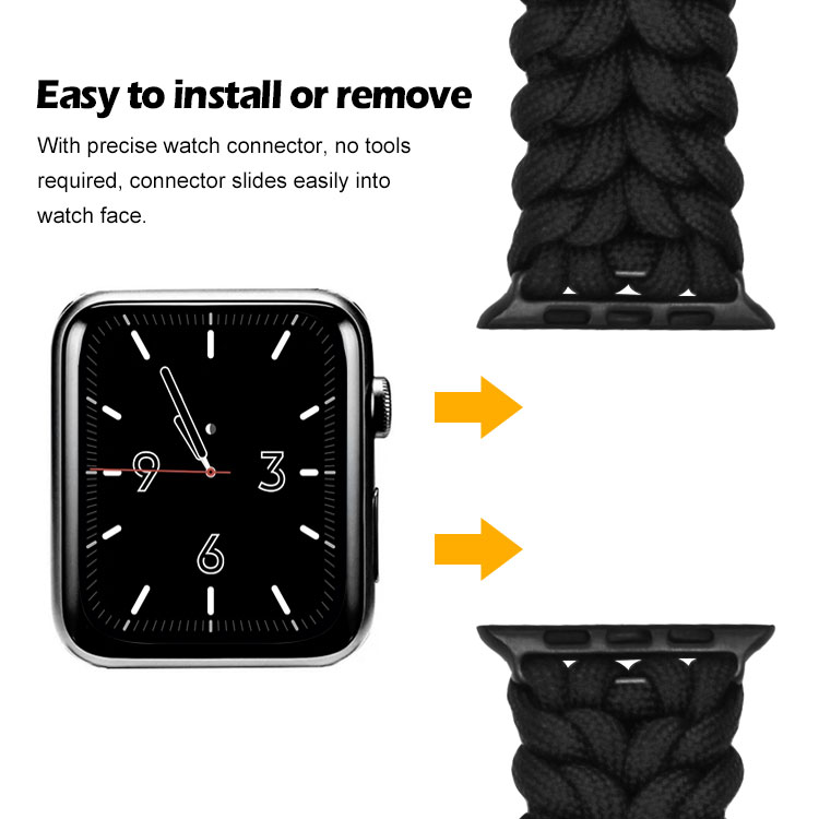 Baiyuheng Rugged Outdoor Survival Nylon Rope Paracord Wrist Watch Band Strap For iwatch