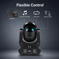 Lampu Panggung LED Moving Head Beam 130W dengan DMX512, Aktif Suara, Auto Run, 12 Warna, 15 Gobo, Prisma untuk DJ, Klub, dan Pesta