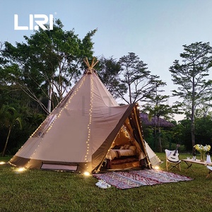 Grande tente <span class=keywords><strong>tipi</strong></span> familiale de luxe pour 8 personnes, tente de camping pyramidale, fabrication de tentes à vendre - Product Image 3