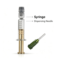 Seringue en verre borosilicate avec tige en plastique brun ambre, 1,5 cc (1,5 ml), embout Luer Lock, emballage
