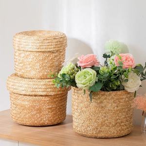 Panier de rangement de cuisine empilable en rotin tressé à la main, style européen, <span class=keywords><strong>grande</strong></span> capacité, pour Pâques, de la boutique de cadeaux éco-responsable - Product Image 4