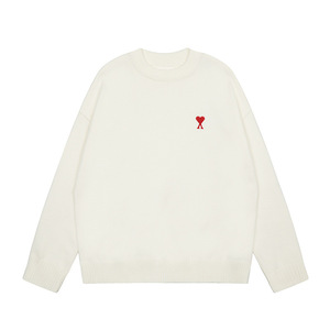 <span class=keywords><strong>Ami</strong></span> Spring – <span class=keywords><strong>pull</strong></span> tricoté en Jacquard de style européen, col ras du cou, motif petit cœur, nouveau modèle, coupe ample pour femmes - Product Image 1
