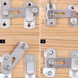Pestillo de puerta de acero inoxidable, perno minimalista moderno, tipo A, fácil instalación para puerta de jaula de mascotas - Product Image 4