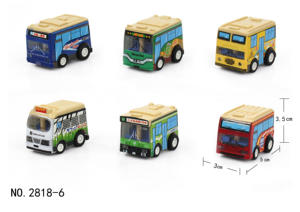 Jouets d'<span class=keywords><strong>action</strong></span> de la série Bus en plastique ABS personnalisés avec des roues fonctionnelles, <span class=keywords><strong>voiture</strong></span> à recul, logo personnalisé, échelle 1:64, âge 3+ dans des sacs OPP - Product Image 2