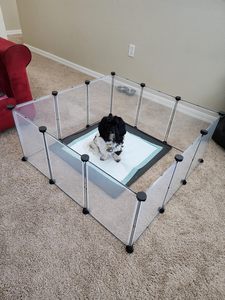 Tự làm trong suốt động vật nhỏ <span class=keywords><strong>Pet</strong></span> playpen nhựa Nhựa Thỏ guinea lợn lồng Puppy Kitten playpen trong nhà di động sân hàng rào - Product Image 6