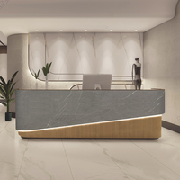 Comptoir de réception au design moderne et épuré, finition laquée brillante, pour caisse enregistreuse, salon de beauté, salon de coiffure, restaurant