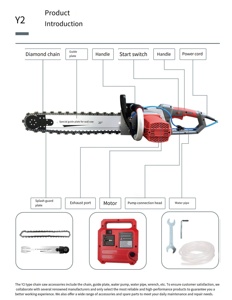 Scie à chaîne électrique portative Y2-350-1 de 5800 W pour découpe de béton, profondeur de coupe de 350 mm, <span class=keywords><strong>machine</strong></span> à découper les murs, vente en gros - Product Image 6